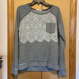 Grey Long Sleeve with Lace Detail